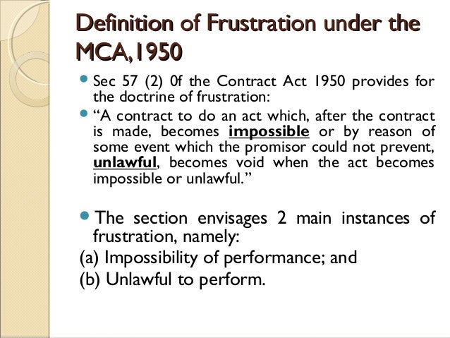 limitation of the doctrine of frustration self induced frustration